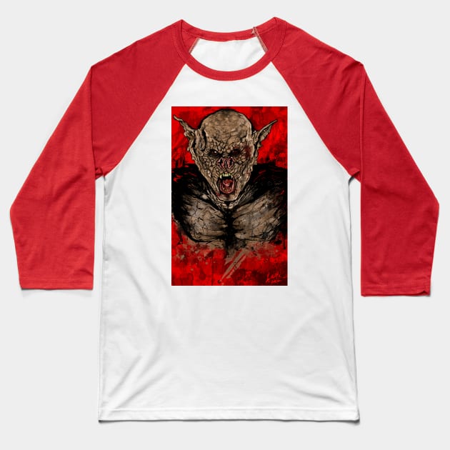 Bram Stoker's Dracula Bat creature Baseball T-Shirt by Art Of Lunatik